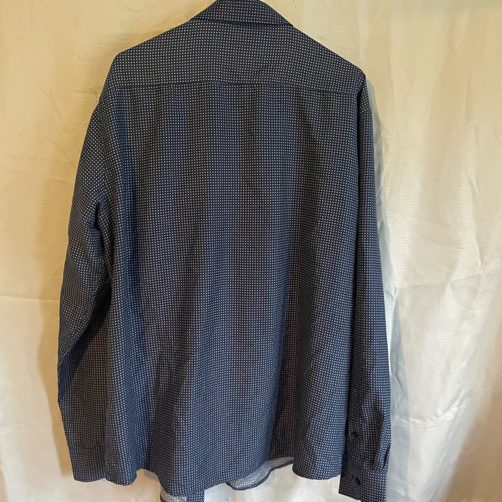 Blue Patterned Button-Up Shirt - Picture 8 of 9